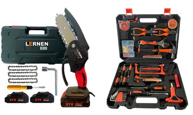 PACK LERNEN MOTOSIERRA PODADORA 2 BATERIAS + SET DE HERRAMIENTAS - 1