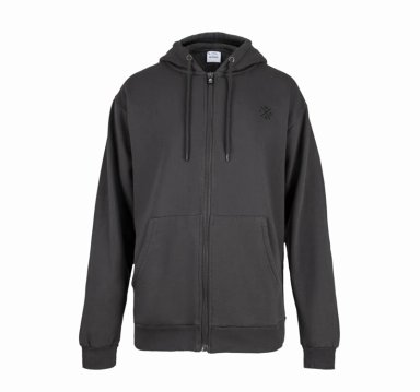 POLERON HOMBRE FULL ZIPPER GREY BLACK CROSS - 1