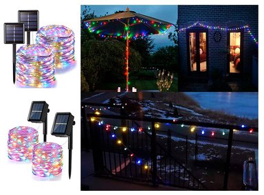 400 LUCES LED SOLAR MULTICOLOR TIPO CASCADA - 1