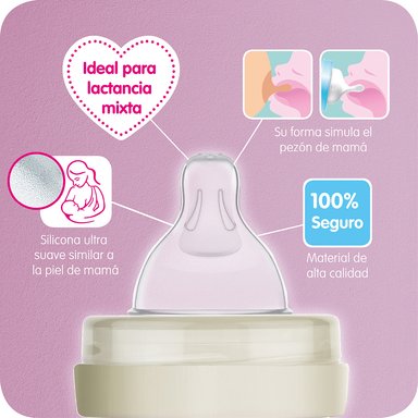 TETINA MAM 2 FLUJO 3 ULTRA VENT 4 MESES+ TRANSPARENTE - 2