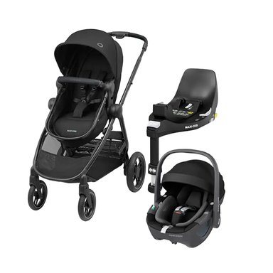 COCHE TRAVEL SYSTEM ZELIA 3 + PEBBLE 360° + FAMILY FIX BLACK - 1