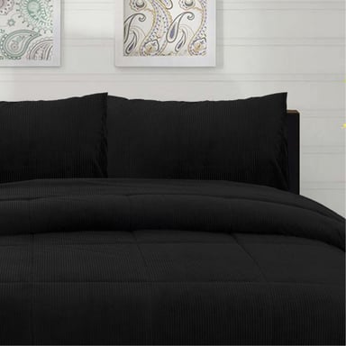 CUBRECAMA CORDUROY TERMICO 2P - NEGRO - 2
