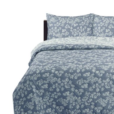 CUBRECAMA CHANTILLY JACQUARD BORDADO 1.5 PLAZAS 200 X 150 CM AZUL - 1
