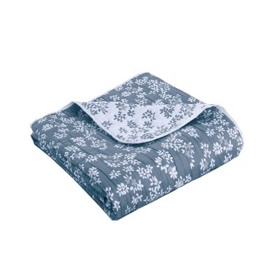 CUBRECAMA CHANTILLY JACQUARD BORDADO 1.5 PLAZAS 200 X 150 CM AZUL - 3
