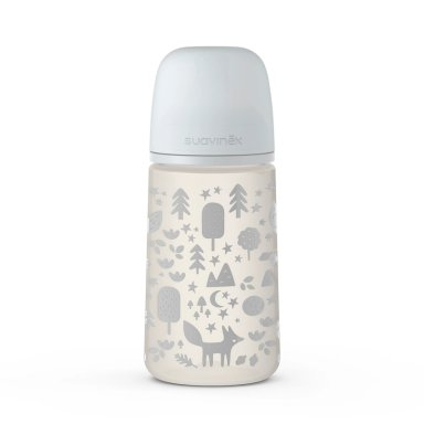 MAMADERA SUAVINEX 270ML FISIOLÓGICA FLUJO M FOX GRIS - 1