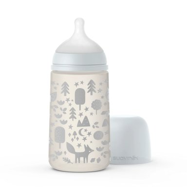 MAMADERA SUAVINEX 270ML FISIOLÓGICA FLUJO M FOX GRIS - 2