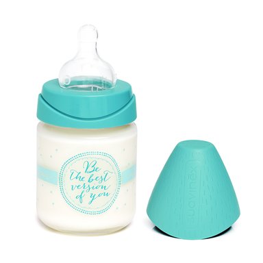 MAMADERA SUAVINEX VIDRIO 120ML 3P SILICONA CELESTE - 1