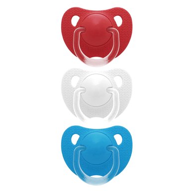 PACK 3 CHUPETES SILICONA EVOLUTION ROJO, AZUL, BLANCO - 1