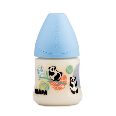 MAMADERA 150ML. ANAT. LATEX PANDA AZUL - 1