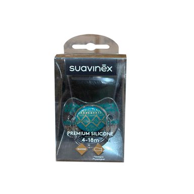 CHUPETE SUAVINEX PREMIUM COUTURE TETINA FISIOLÓGICA 4/18 MESES VERDE SILICONA - 1