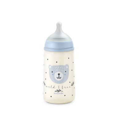 MAMADERA 270ML FISIOLOGICA SILICONA FM WILD AZUL - 2