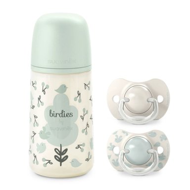 PACK CHUPETES + MAMADERA 270ML BIRDIES VERDE 6-18M - 1