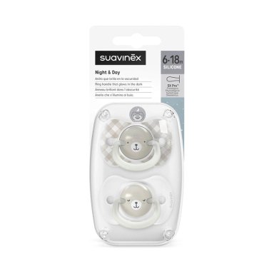 PACK CHUPETES NOCHE Y DIA + MAMADERA 270ML WILD GRIS 6-18M - 5