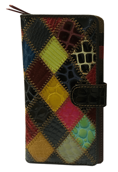 BILLETERAS CUERO BI400 MULTICOLOR ROMBOS - 1