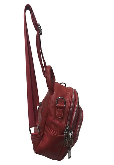 MOCHILA CUERO CRT19 ROJO - 2