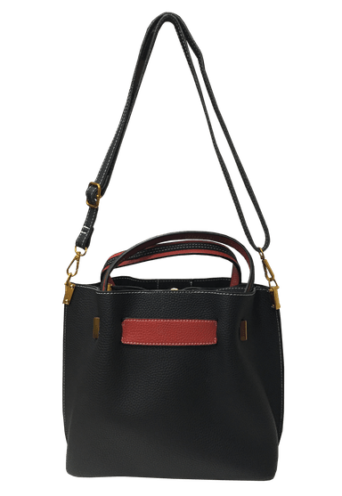 CARTERA CUERO ECOLÓGICO CRP44 NEGRO ROJO - 3