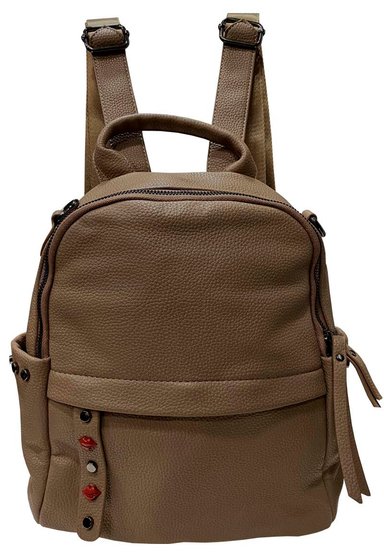 MOCHILA CUERO CRU45 BEIGE - 1