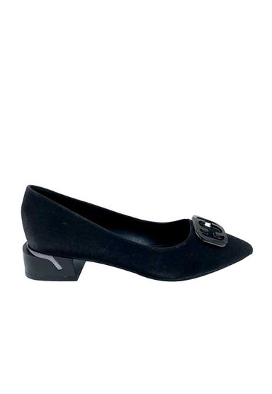 ZAPATO DE TACO ECOCUERO ZB011 NEGRO - 1