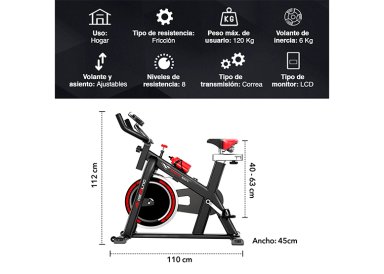 BICICLETA KEMILNG ATLETIS 1010550 CAPACIDAD 120 KG HOME FITNESS PRO MONITOR LCD - 3