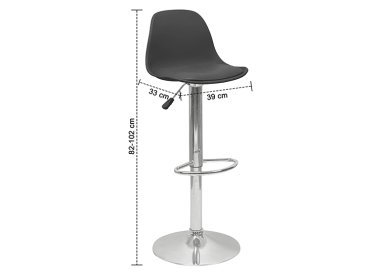 Pack 2 Sillas Altas De Bar Orlando-T Negro - 3