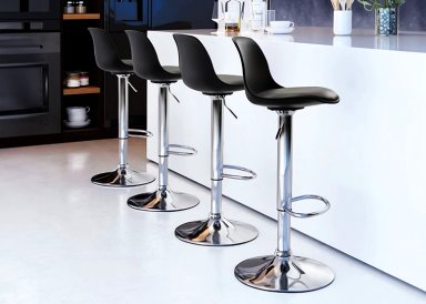 Pack 2 Sillas Altas De Bar Orlando-T Negro - 6