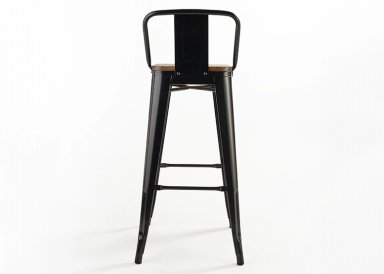PISOS BAR NOVAHUS TOLIX NEGRO PACK 4 ASIENTO MADERA - 4