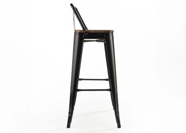 PISOS BAR NOVAHUS TOLIX NEGRO PACK 4 ASIENTO MADERA - 5