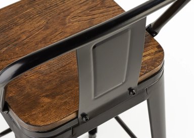 PISOS BAR NOVAHUS TOLIX NEGRO PACK 4 ASIENTO MADERA - 6