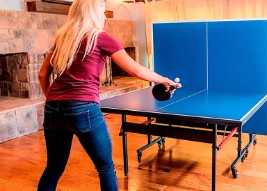 MESA DE PING PONG ATLETIS ACERO 76 CM X 274 CM PLEGABLE PROFESIONAL AZUL - 2