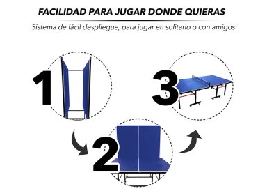 MESA DE PING PONG ATLETIS ACERO 76 CM X 274 CM PLEGABLE PROFESIONAL AZUL - 5