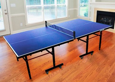 MESA DE PING PONG ATLETIS ACERO 76 CM X 274 CM PLEGABLE PROFESIONAL AZUL - 6