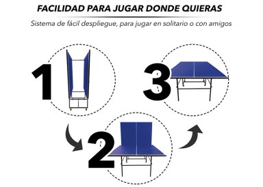 MESA DE PING PONG ATLETIS ACERO 76 CM X 274 CM PLEGABLE AZUL - 5