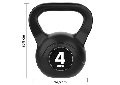 PESA RUSA KETTLEBELL MANCUERNA PESA RUSA CEMENTO 4 KG NEGRO. - 3