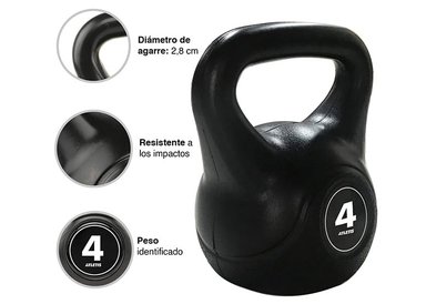 PESA RUSA KETTLEBELL MANCUERNA PESA RUSA CEMENTO 4 KG NEGRO. - 4