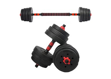 SET DE MANCUERNAS Y BARRA 20 KG 2 EN 1 NEGRO - 1