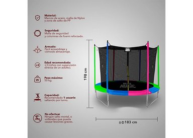 CAMA ELÁSTICA 183 CM (6 FT) MULTICOLOR - 3