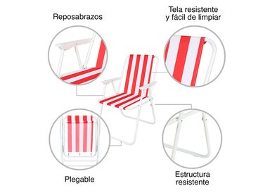 SILLA PLEGABLE CON REPOSABRAZOS MULTICOLOR - 4