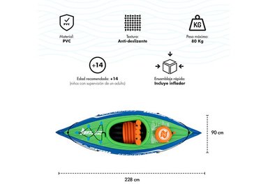 KAYAK ZRAY 1 PERSONA AZUL - 3