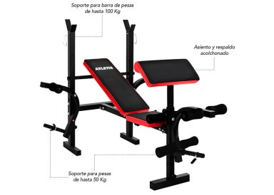 PRESS BANCA MULTIFUNCIÓN ATLETIS F4000 100 KG DE CARGA - 7