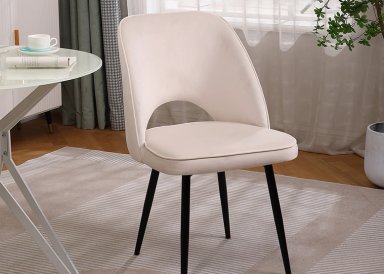 PACK NOVAHUS 57105 TERCIOPELO BEIGE 2 SILLAS DE COMEDOR OVAL - 2