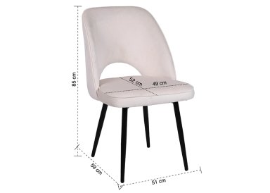 PACK NOVAHUS 57105 TERCIOPELO BEIGE 2 SILLAS DE COMEDOR OVAL - 8
