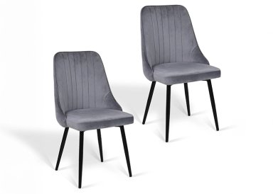 PACK NOVAHUS 57106 TERCIOPELO GRIS 2 SILLA COMEDOR GIORGIO - 1