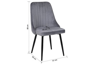 PACK NOVAHUS 57106 TERCIOPELO GRIS 2 SILLA COMEDOR GIORGIO - 8