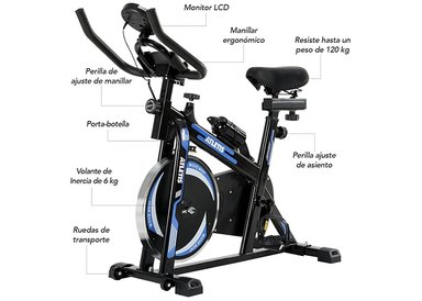 BICICLETA SPINNING K300 6KG AZUL - 2