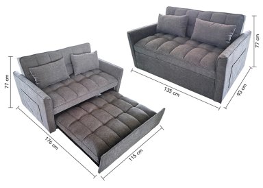 SOFA CAMA GRIS OSCURO - 3