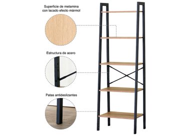 ESTANTE REPISA 5 NIVELES 56X37X172 CM INDUSTRIAL - 5