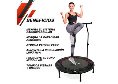 TRAMPOLÍN CON BARRA ATLETIS 1598550 1,02 METROS PRO FITNESS NEGRO - 2
