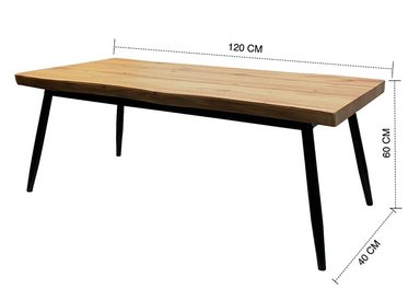 MESA DE CENTRO 40X60X120 METAL MADERA - 3