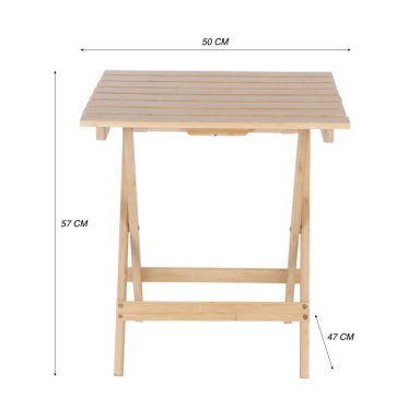 MESA DE CAMPING PLEGABLE DE BAMBOO 46×51×56 CM - 3