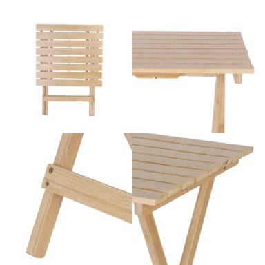 MESA DE CAMPING PLEGABLE DE BAMBOO 46×51×56 CM - 5